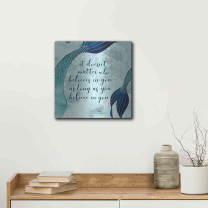 Luxe Metal Art 'Mermaid Inspirations II' by Grace Popp, Metal Wall Art,12x12