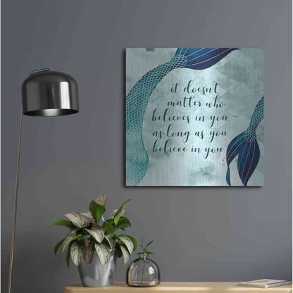 Luxe Metal Art 'Mermaid Inspirations II' by Grace Popp, Metal Wall Art,24x24