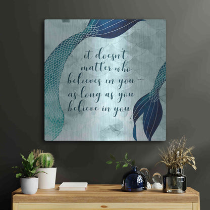 Luxe Metal Art 'Mermaid Inspirations II' by Grace Popp, Metal Wall Art,24x24