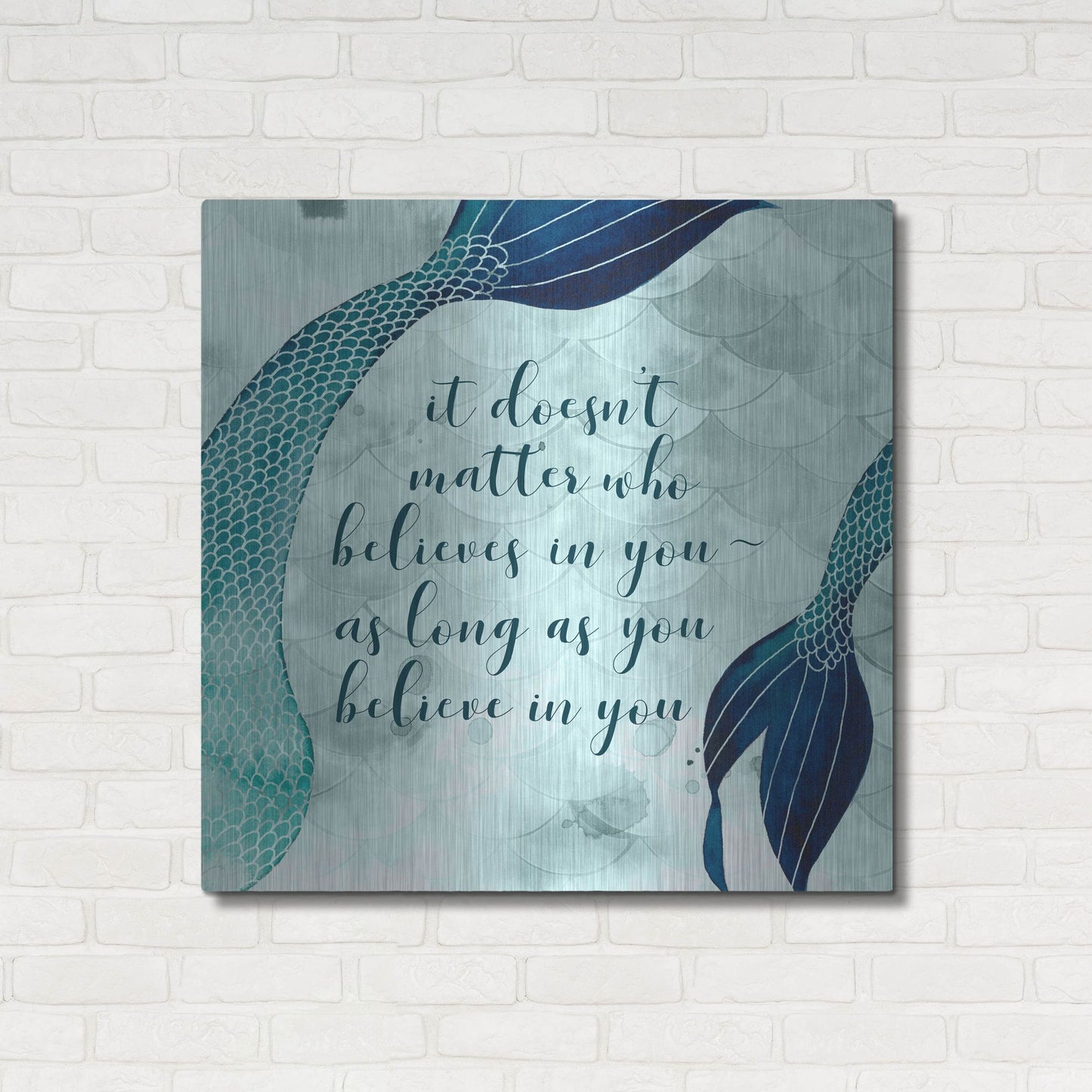 Luxe Metal Art 'Mermaid Inspirations II' by Grace Popp, Metal Wall Art,36x36