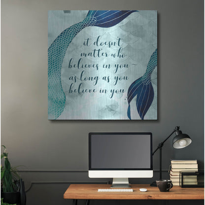 Luxe Metal Art 'Mermaid Inspirations II' by Grace Popp, Metal Wall Art,36x36