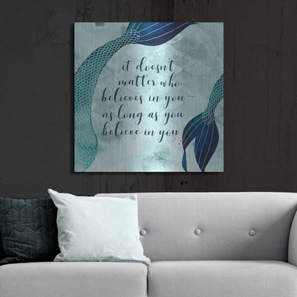 Luxe Metal Art 'Mermaid Inspirations II' by Grace Popp, Metal Wall Art,36x36