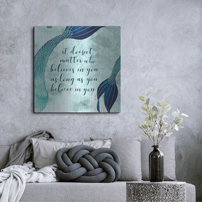 Luxe Metal Art 'Mermaid Inspirations II' by Grace Popp, Metal Wall Art,36x36