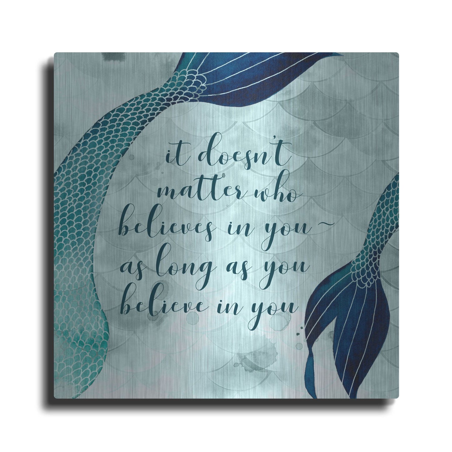 Luxe Metal Art 'Mermaid Inspirations II' by Grace Popp, Metal Wall Art