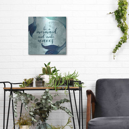 Luxe Metal Art 'Mermaid Inspirations I' by Grace Popp, Metal Wall Art,12x12