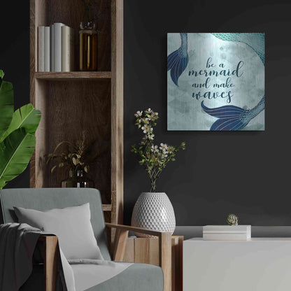 Luxe Metal Art 'Mermaid Inspirations I' by Grace Popp, Metal Wall Art,24x24