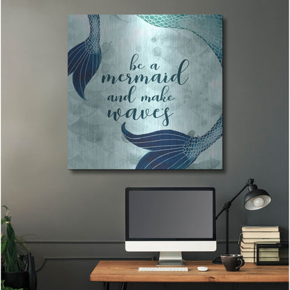 Luxe Metal Art 'Mermaid Inspirations I' by Grace Popp, Metal Wall Art,36x36