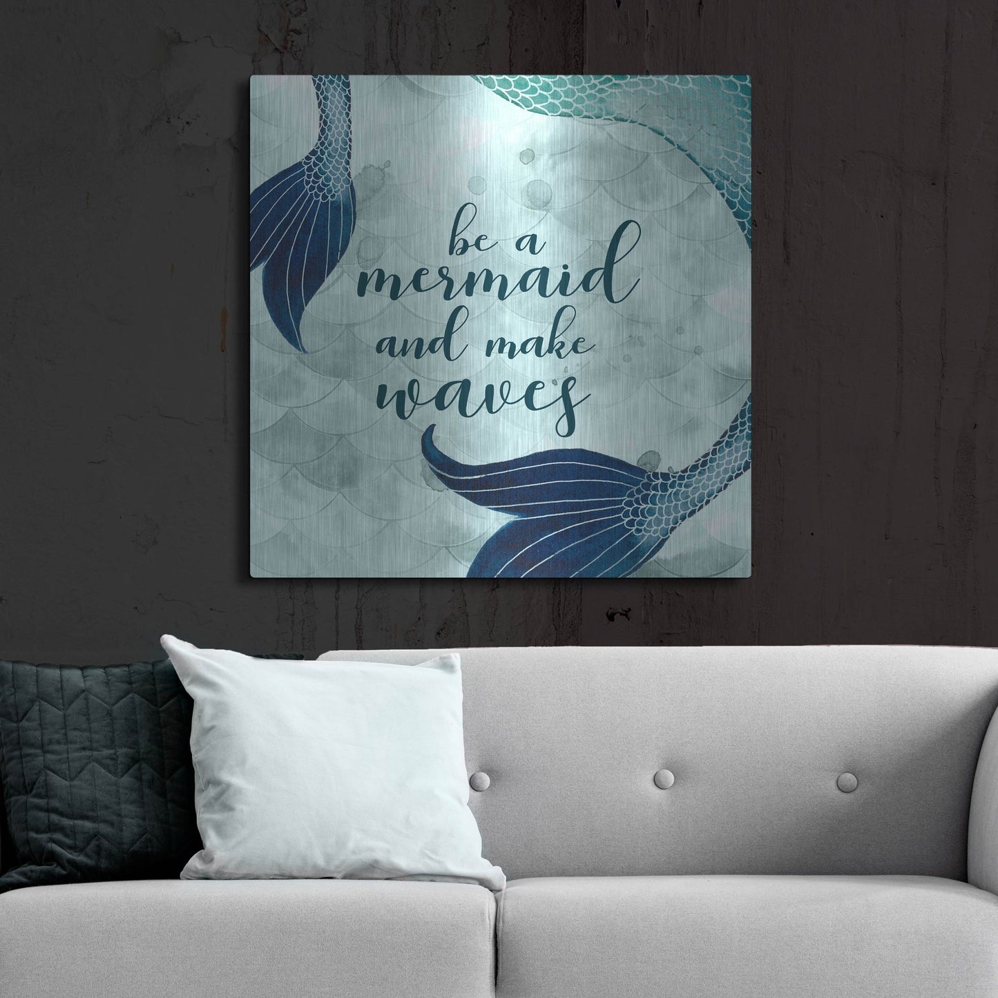 Luxe Metal Art 'Mermaid Inspirations I' by Grace Popp, Metal Wall Art,36x36