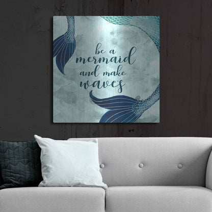 Luxe Metal Art 'Mermaid Inspirations I' by Grace Popp, Metal Wall Art,36x36