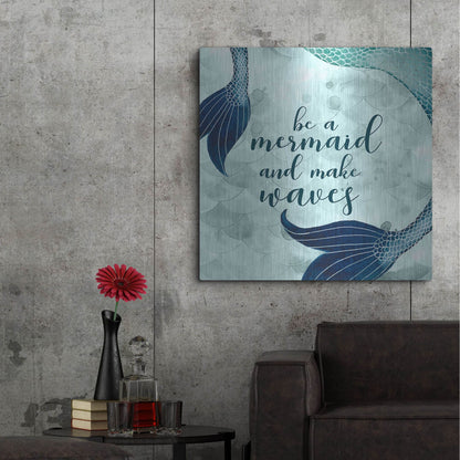 Luxe Metal Art 'Mermaid Inspirations I' by Grace Popp, Metal Wall Art,36x36