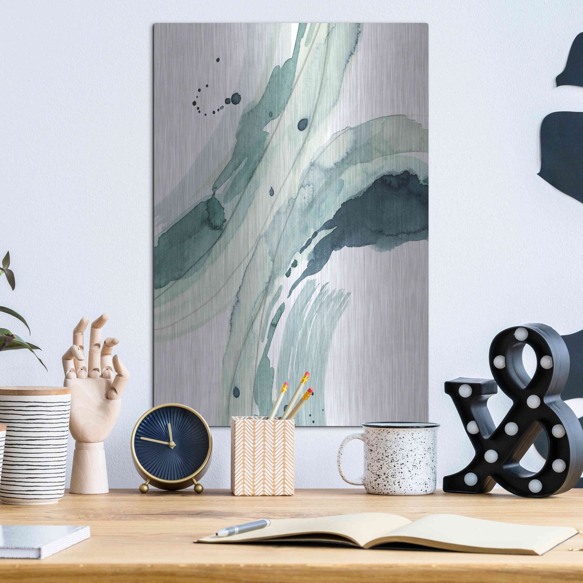 Luxe Metal Art 'Depth III' by Grace Popp, Metal Wall Art,12x16