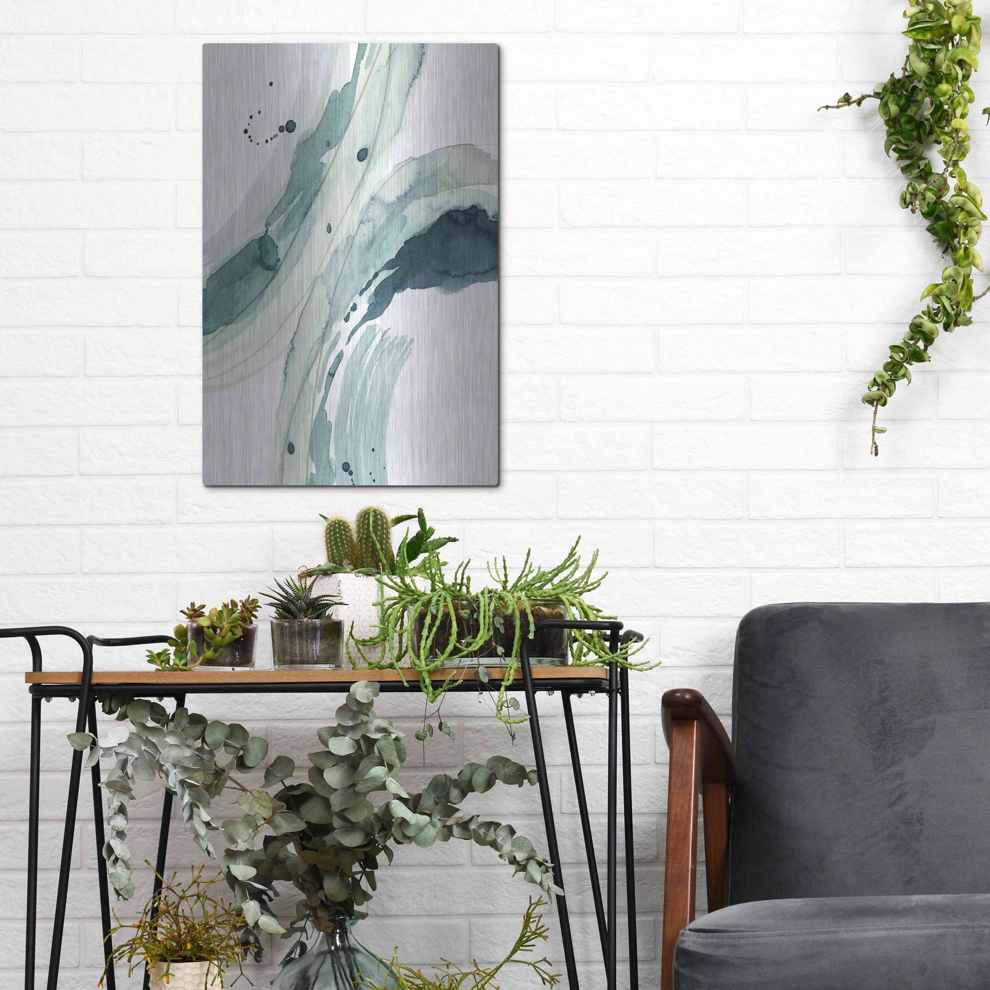 Luxe Metal Art 'Depth III' by Grace Popp, Metal Wall Art,12x16