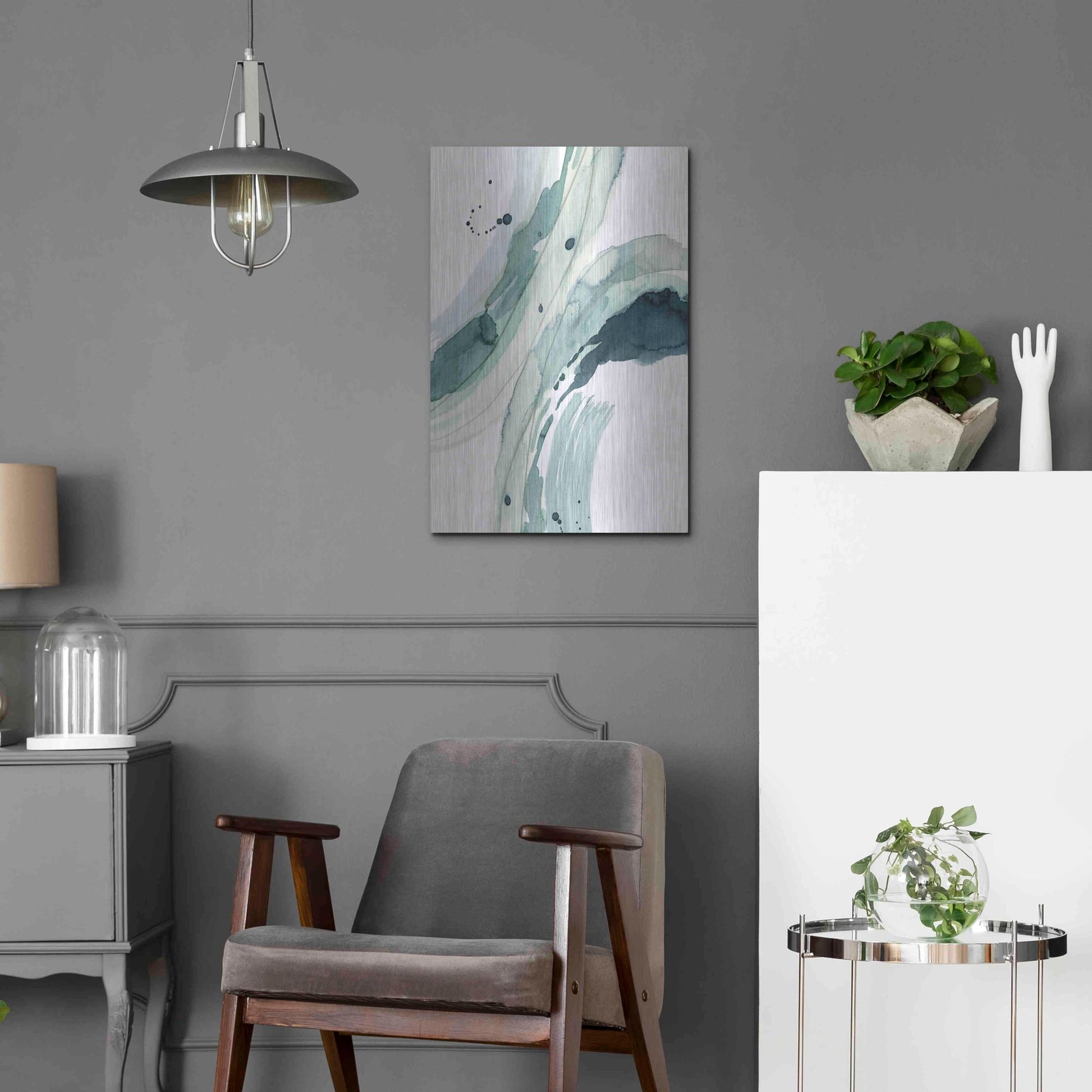 Luxe Metal Art 'Depth III' by Grace Popp, Metal Wall Art,16x24