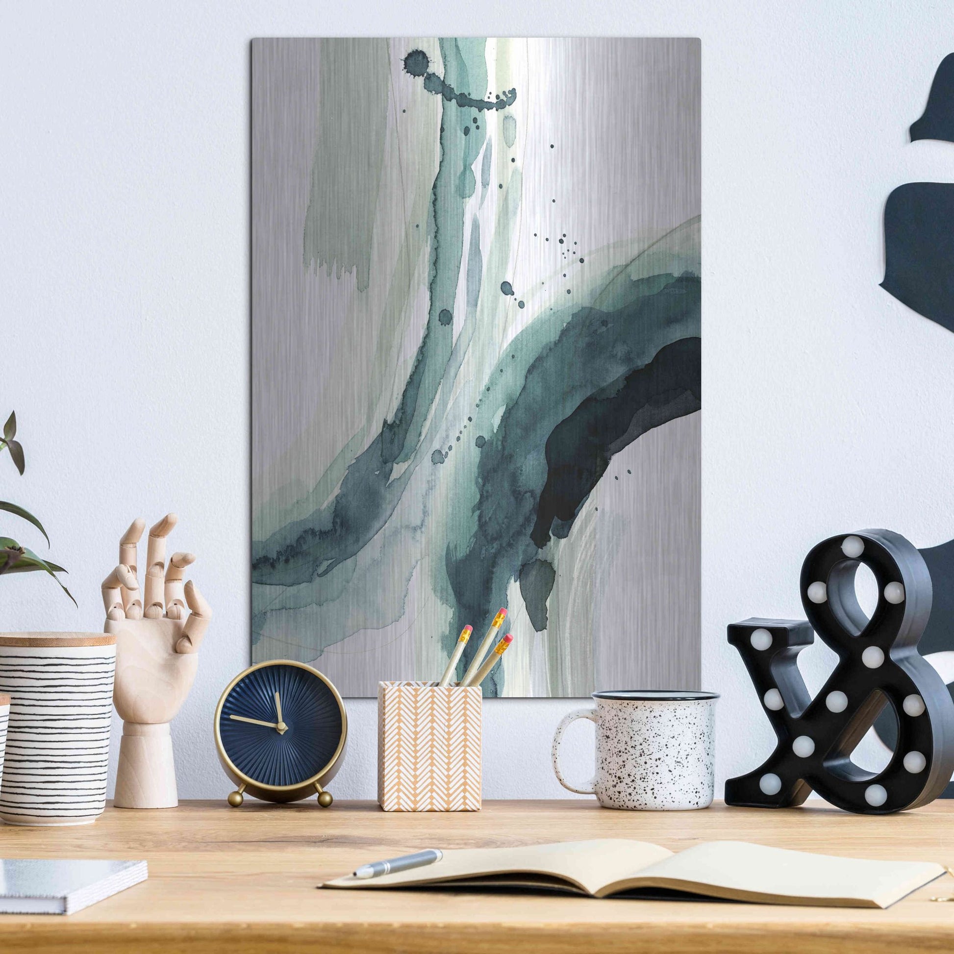 Luxe Metal Art 'Depth II' by Grace Popp, Metal Wall Art,12x16