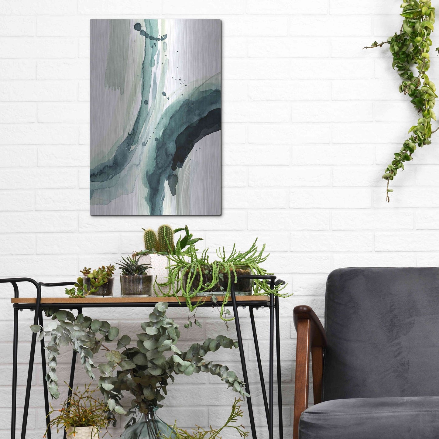 Luxe Metal Art 'Depth II' by Grace Popp, Metal Wall Art,12x16