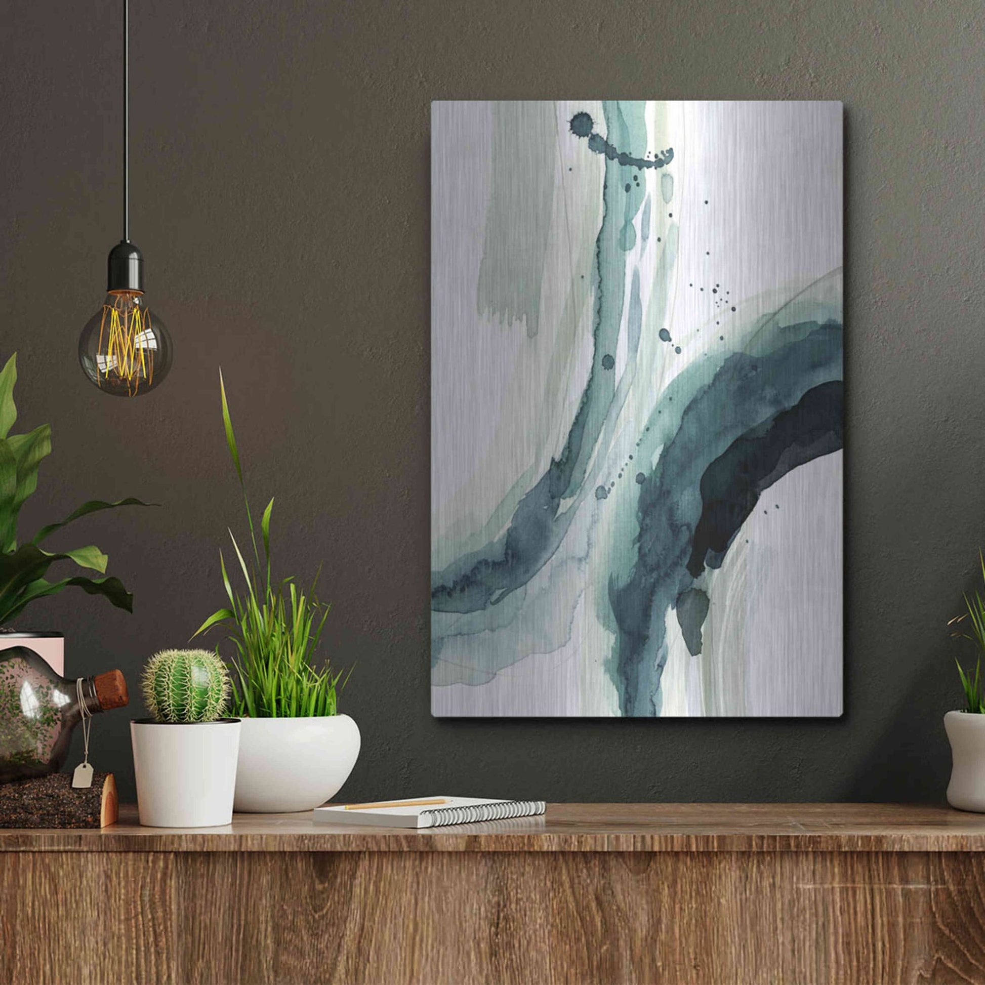 Luxe Metal Art 'Depth II' by Grace Popp, Metal Wall Art,12x16