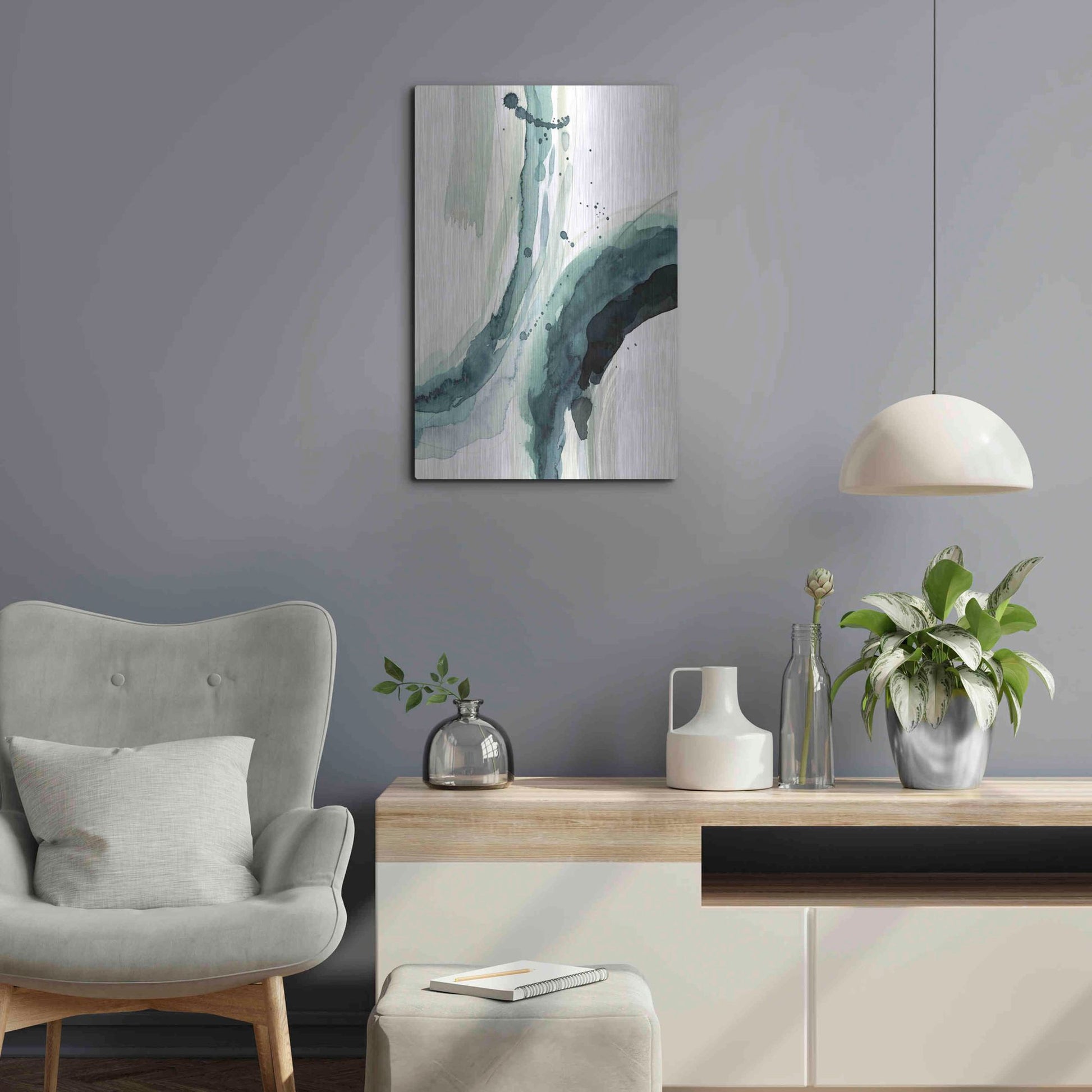 Luxe Metal Art 'Depth II' by Grace Popp, Metal Wall Art,16x24