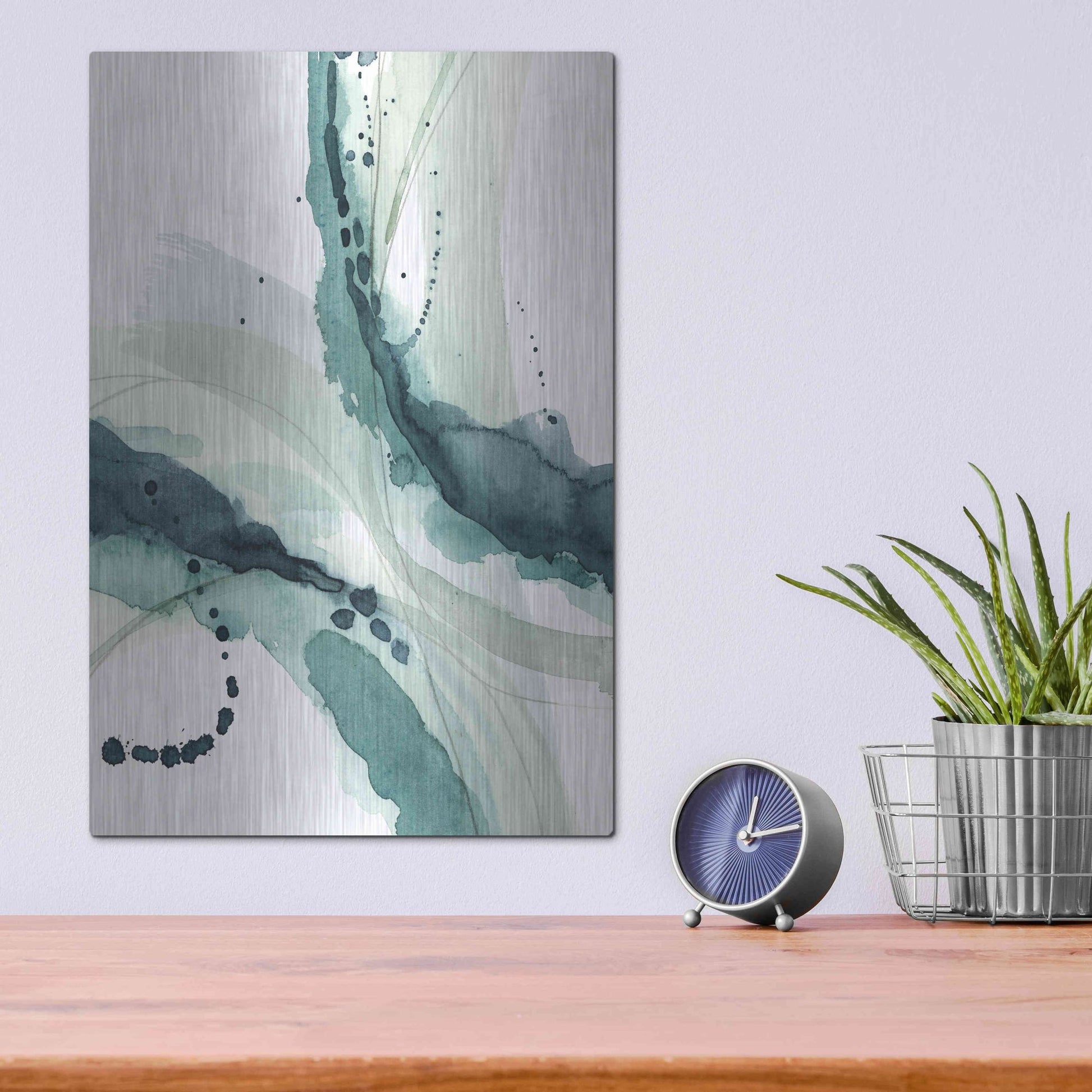 Luxe Metal Art 'Depth I' by Grace Popp, Metal Wall Art,12x16