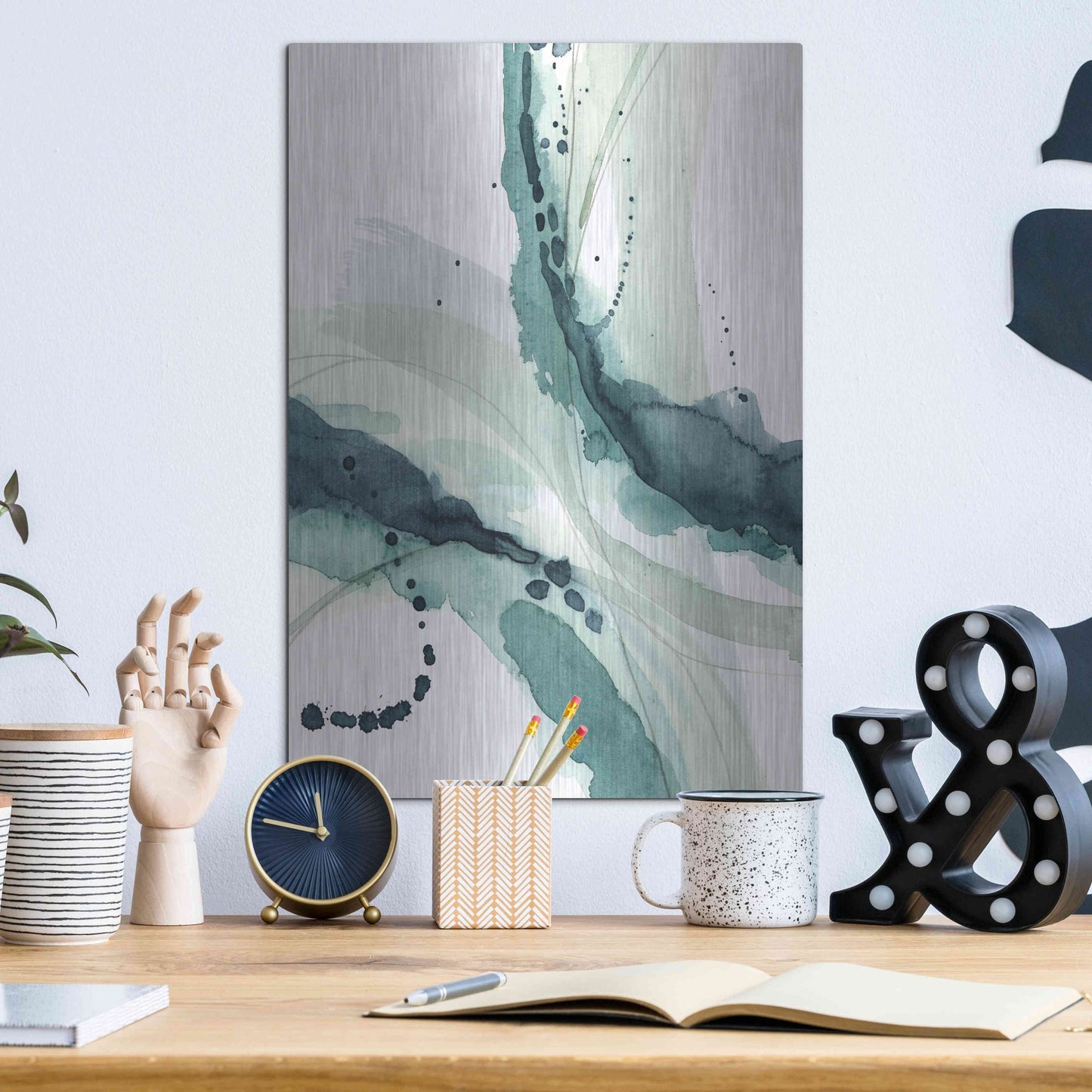 Luxe Metal Art 'Depth I' by Grace Popp, Metal Wall Art,12x16