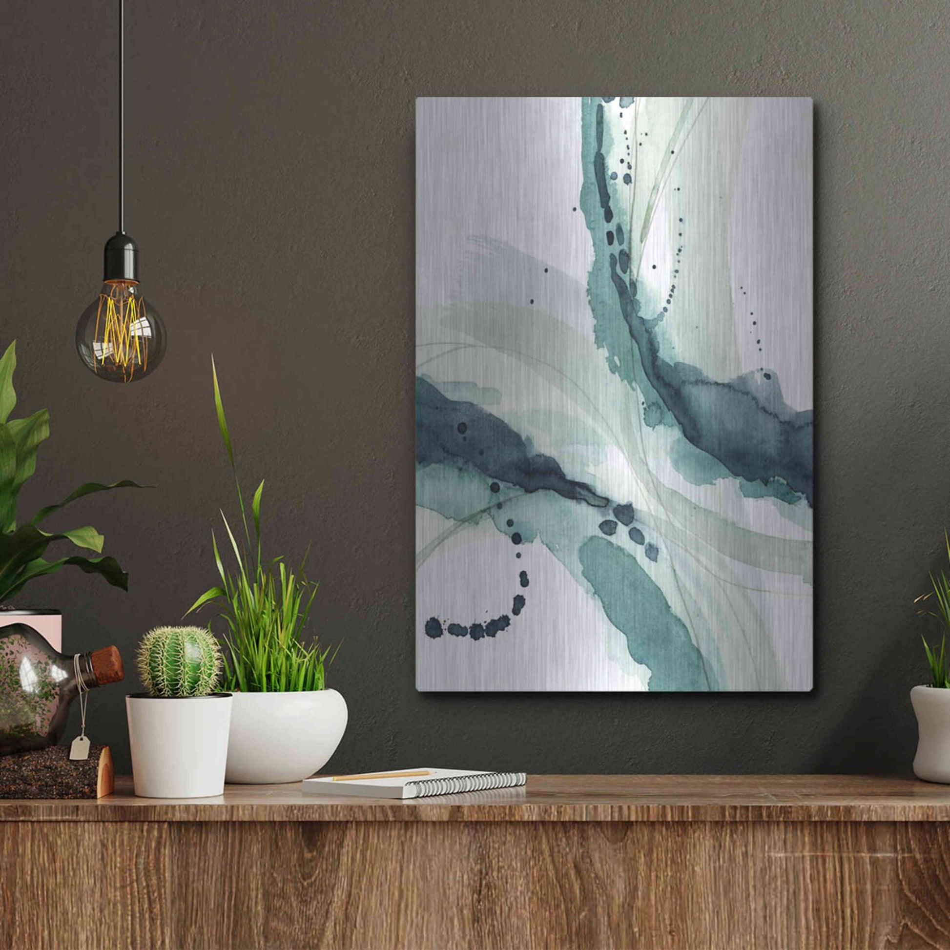 Luxe Metal Art 'Depth I' by Grace Popp, Metal Wall Art,12x16