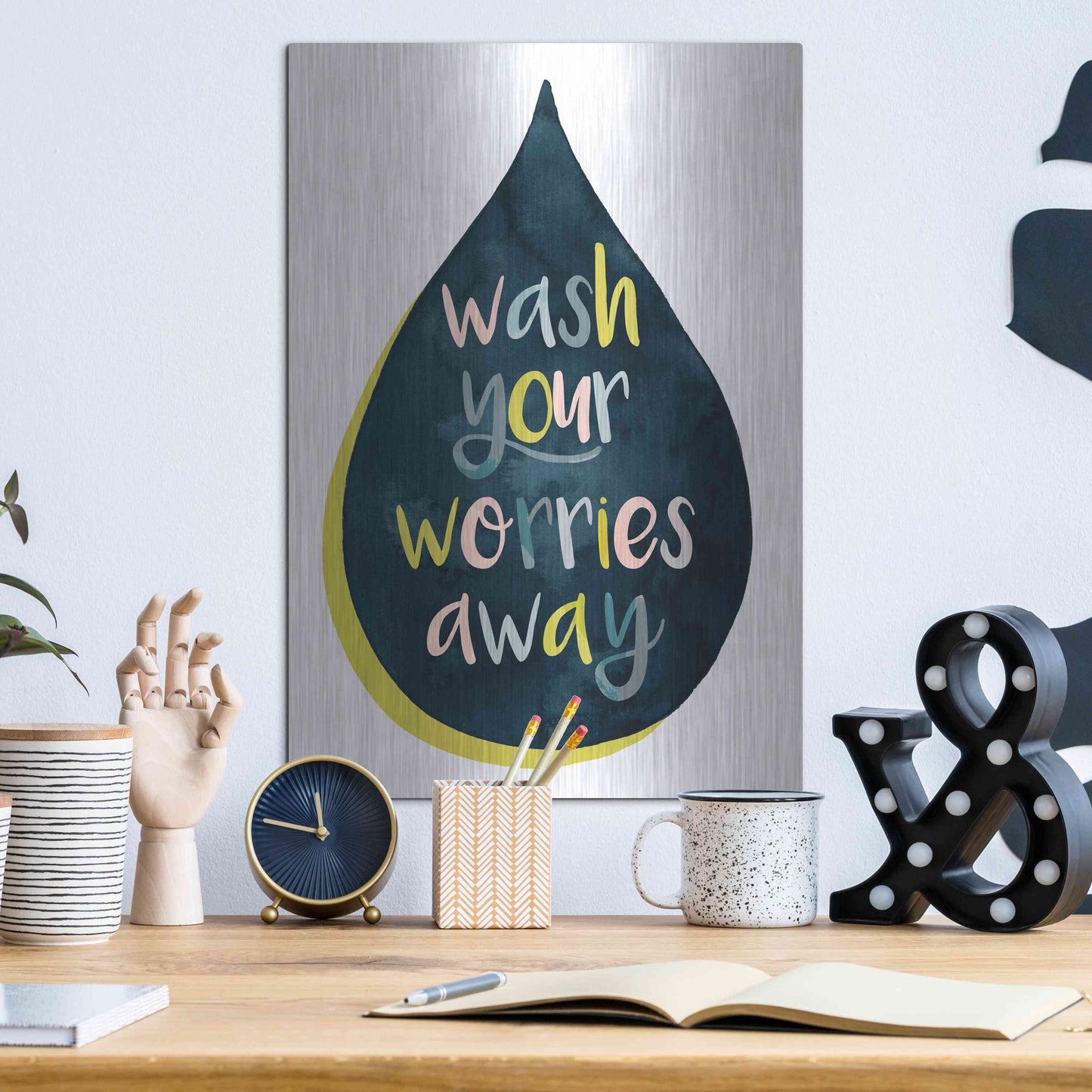 Luxe Metal Art 'Fresh Lav I' by Grace Popp, Metal Wall Art,12x16