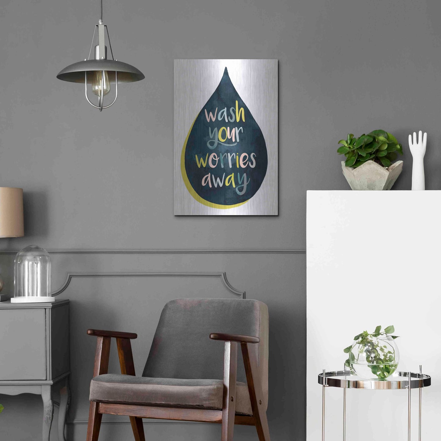 Luxe Metal Art 'Fresh Lav I' by Grace Popp, Metal Wall Art,16x24