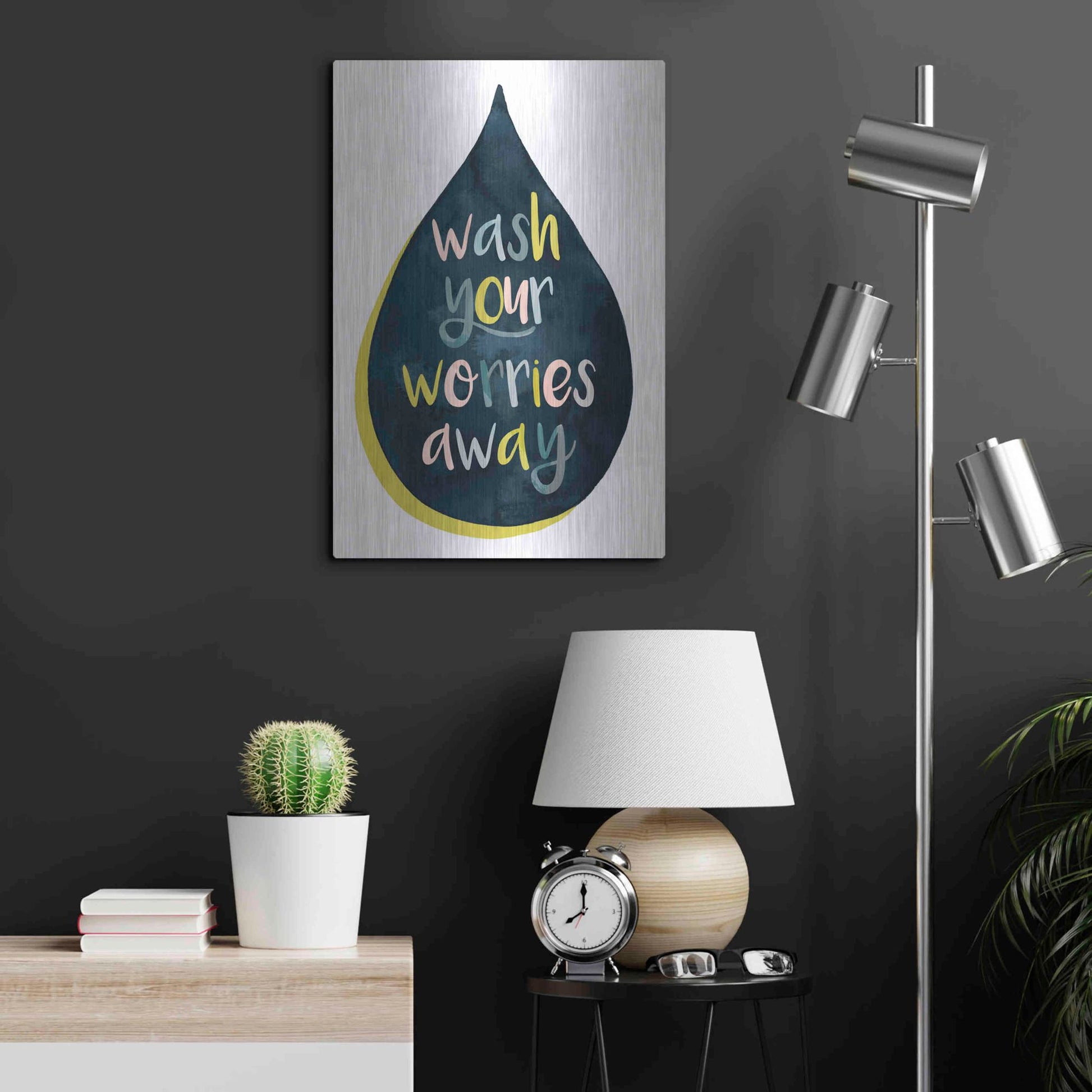 Luxe Metal Art 'Fresh Lav I' by Grace Popp, Metal Wall Art,16x24