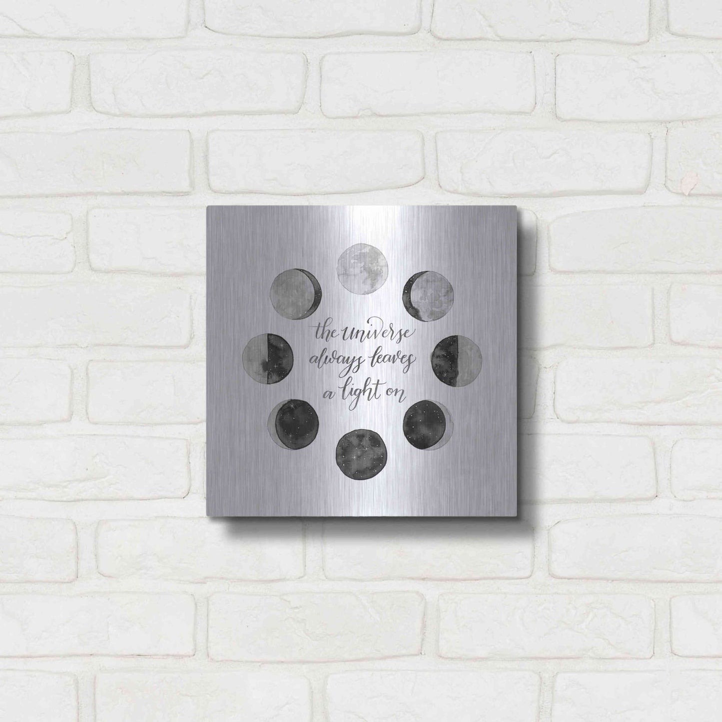 Luxe Metal Art 'Ode to the Moon I' by Grace Popp, Metal Wall Art,12x12