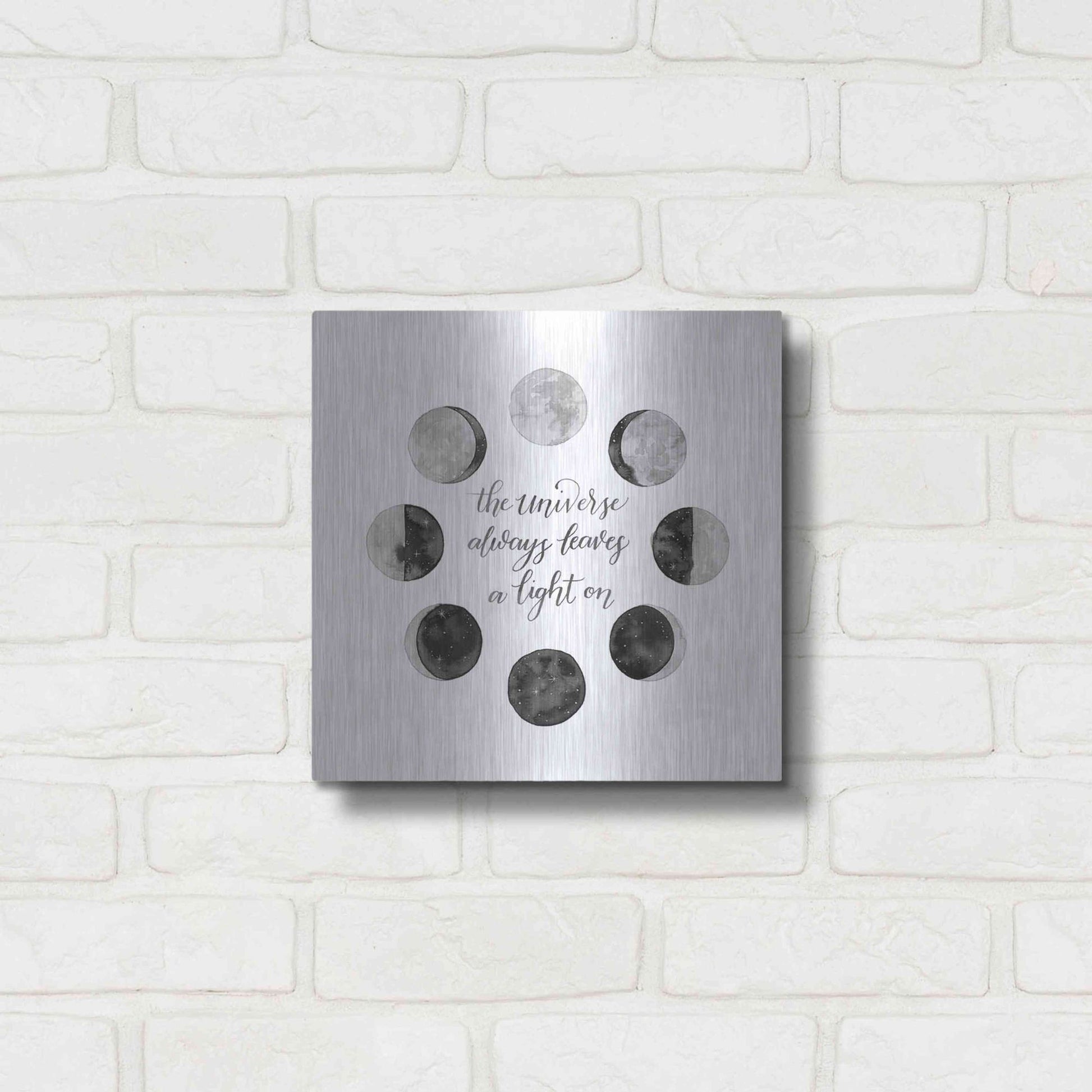 Luxe Metal Art 'Ode to the Moon I' by Grace Popp, Metal Wall Art,12x12