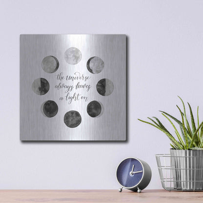 Luxe Metal Art 'Ode to the Moon I' by Grace Popp, Metal Wall Art,12x12