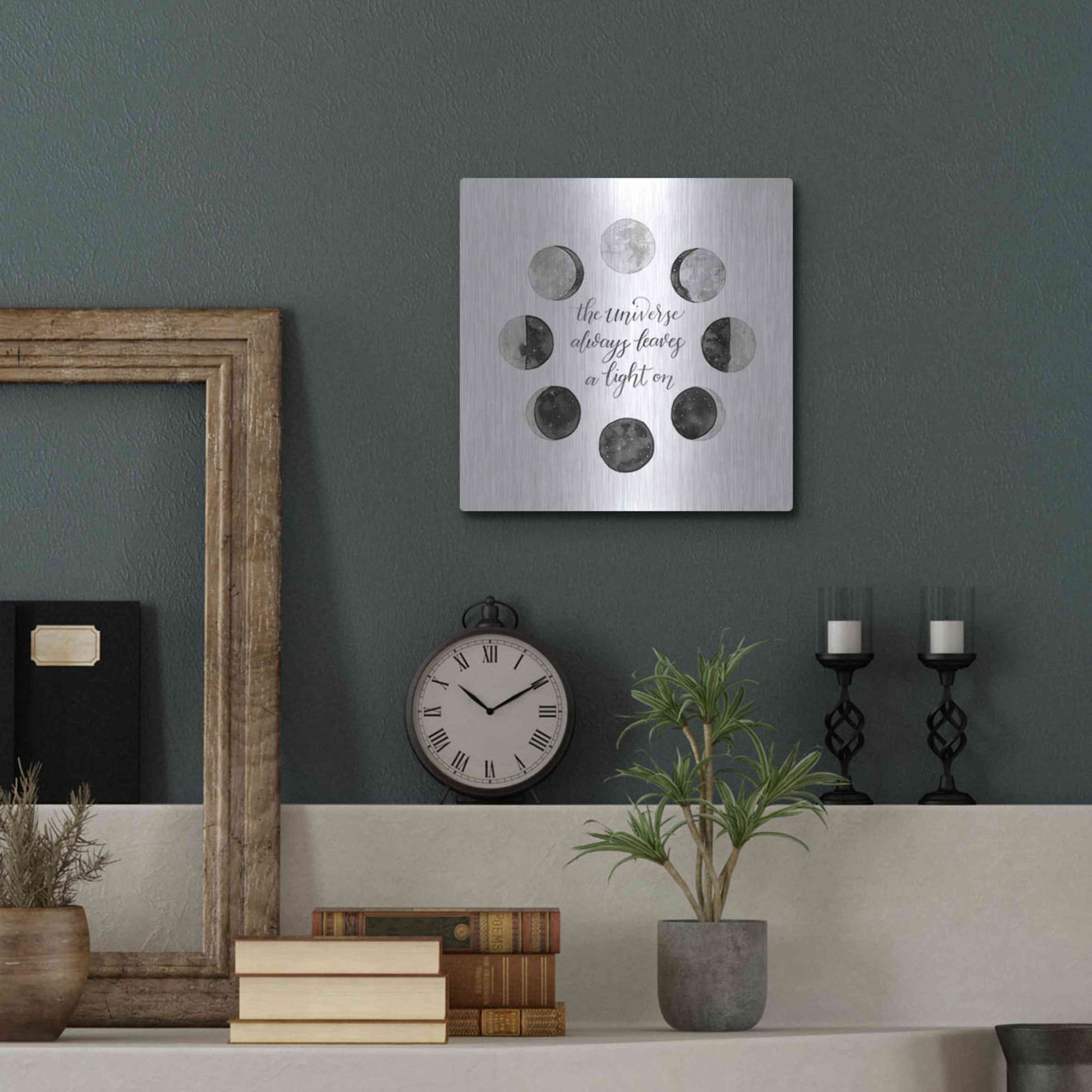 Luxe Metal Art 'Ode to the Moon I' by Grace Popp, Metal Wall Art,12x12