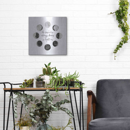 Luxe Metal Art 'Ode to the Moon I' by Grace Popp, Metal Wall Art,12x12