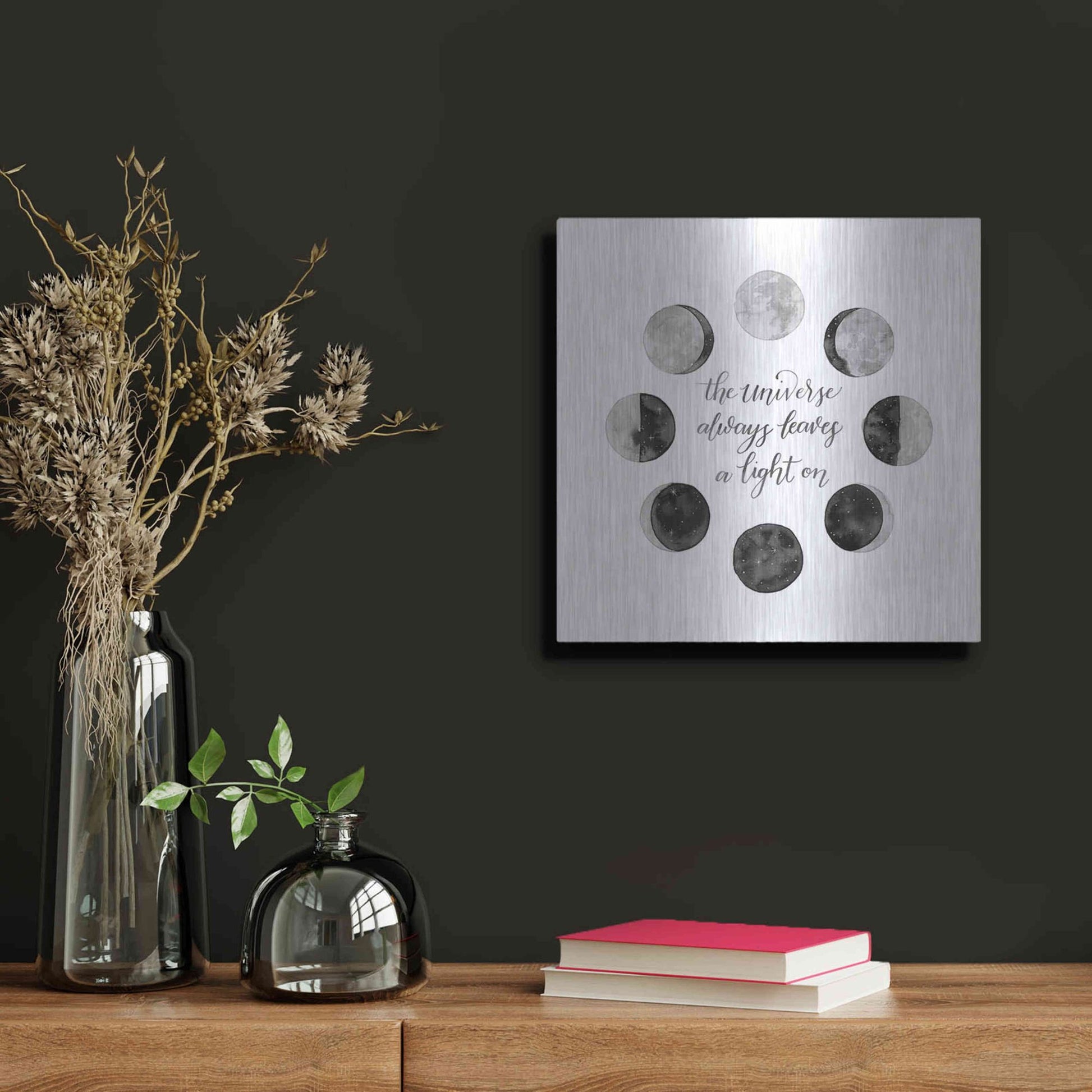 Luxe Metal Art 'Ode to the Moon I' by Grace Popp, Metal Wall Art,12x12