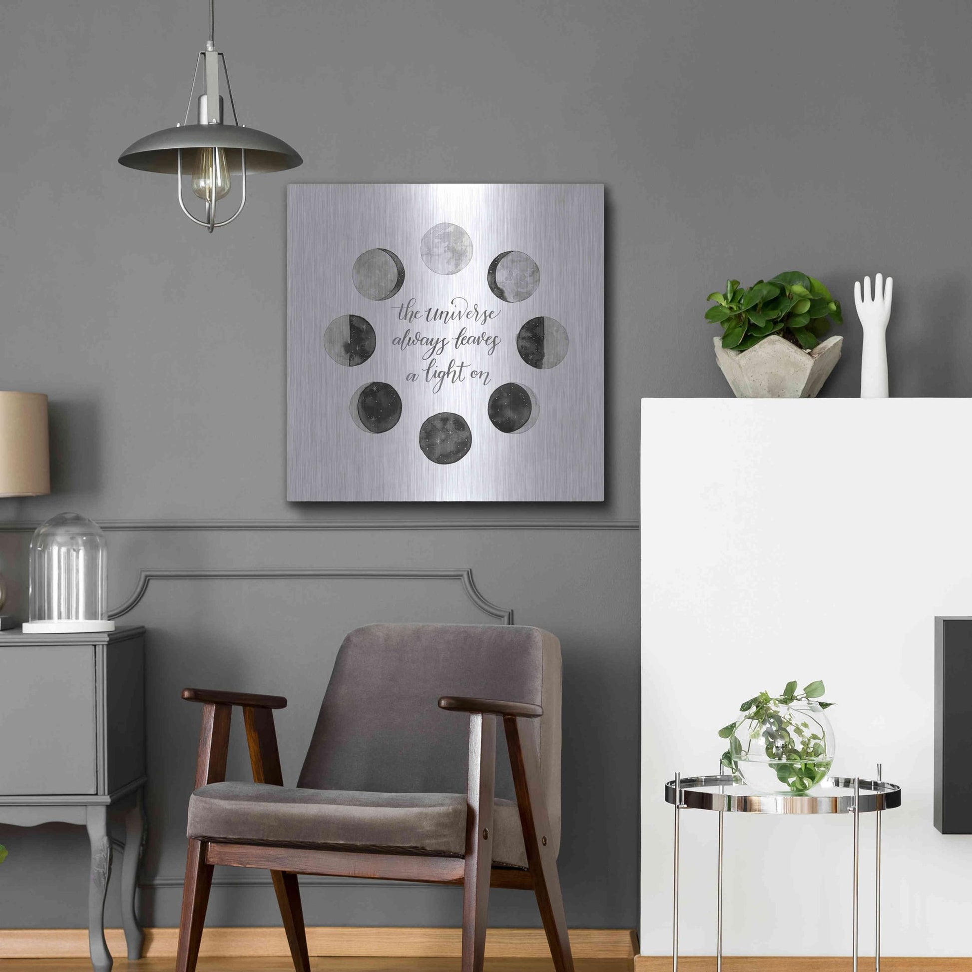 Luxe Metal Art 'Ode to the Moon I' by Grace Popp, Metal Wall Art,24x24
