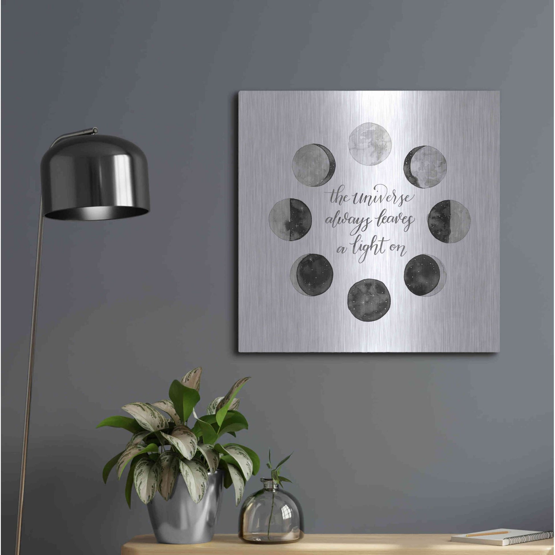 Luxe Metal Art 'Ode to the Moon I' by Grace Popp, Metal Wall Art,24x24