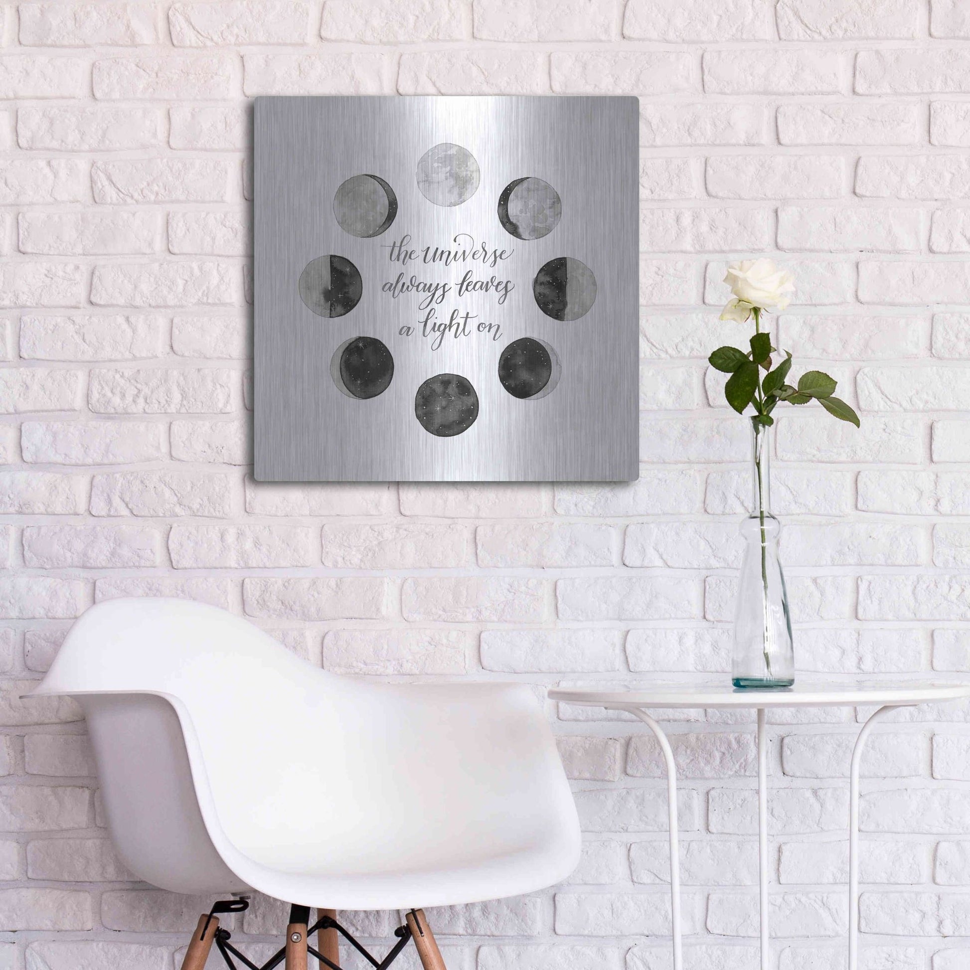 Luxe Metal Art 'Ode to the Moon I' by Grace Popp, Metal Wall Art,24x24