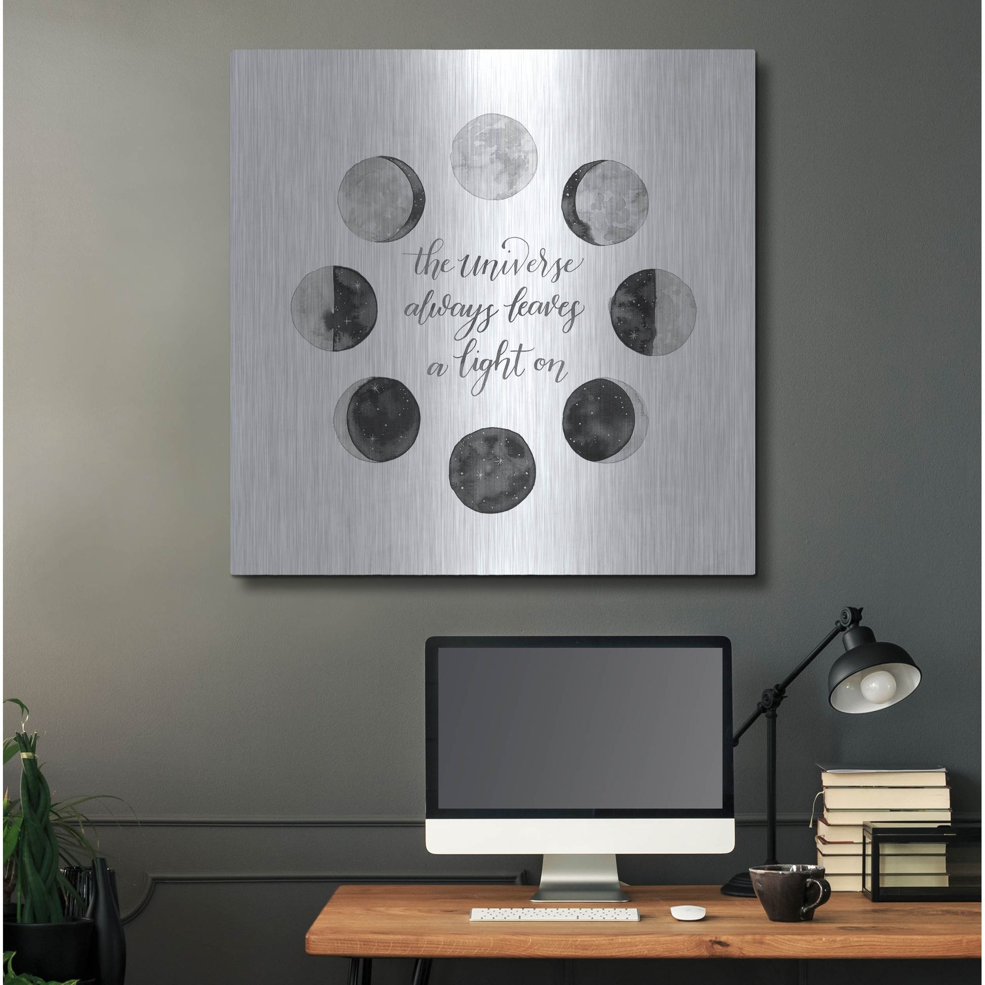 Luxe Metal Art 'Ode to the Moon I' by Grace Popp, Metal Wall Art,36x36