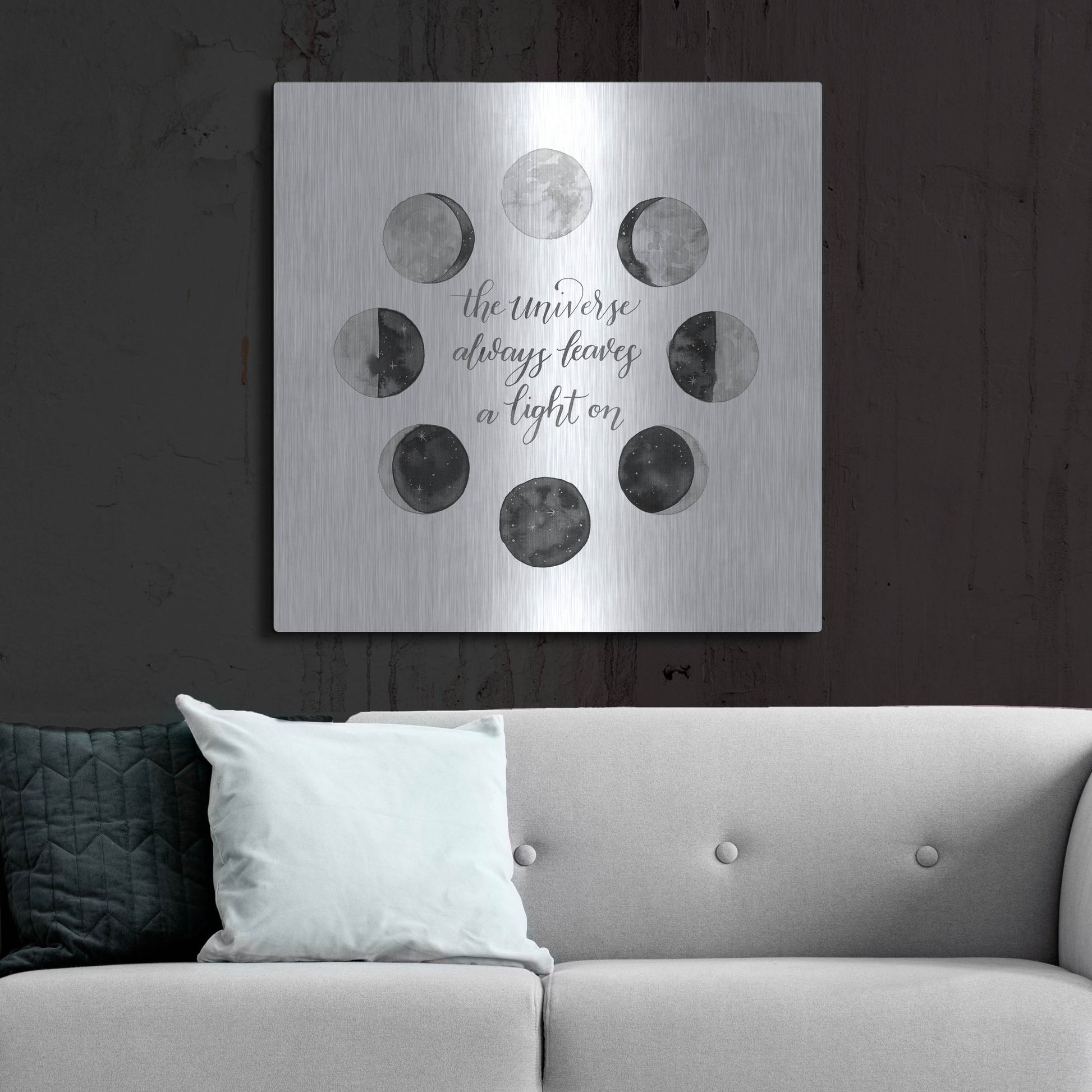 Luxe Metal Art 'Ode to the Moon I' by Grace Popp, Metal Wall Art,36x36