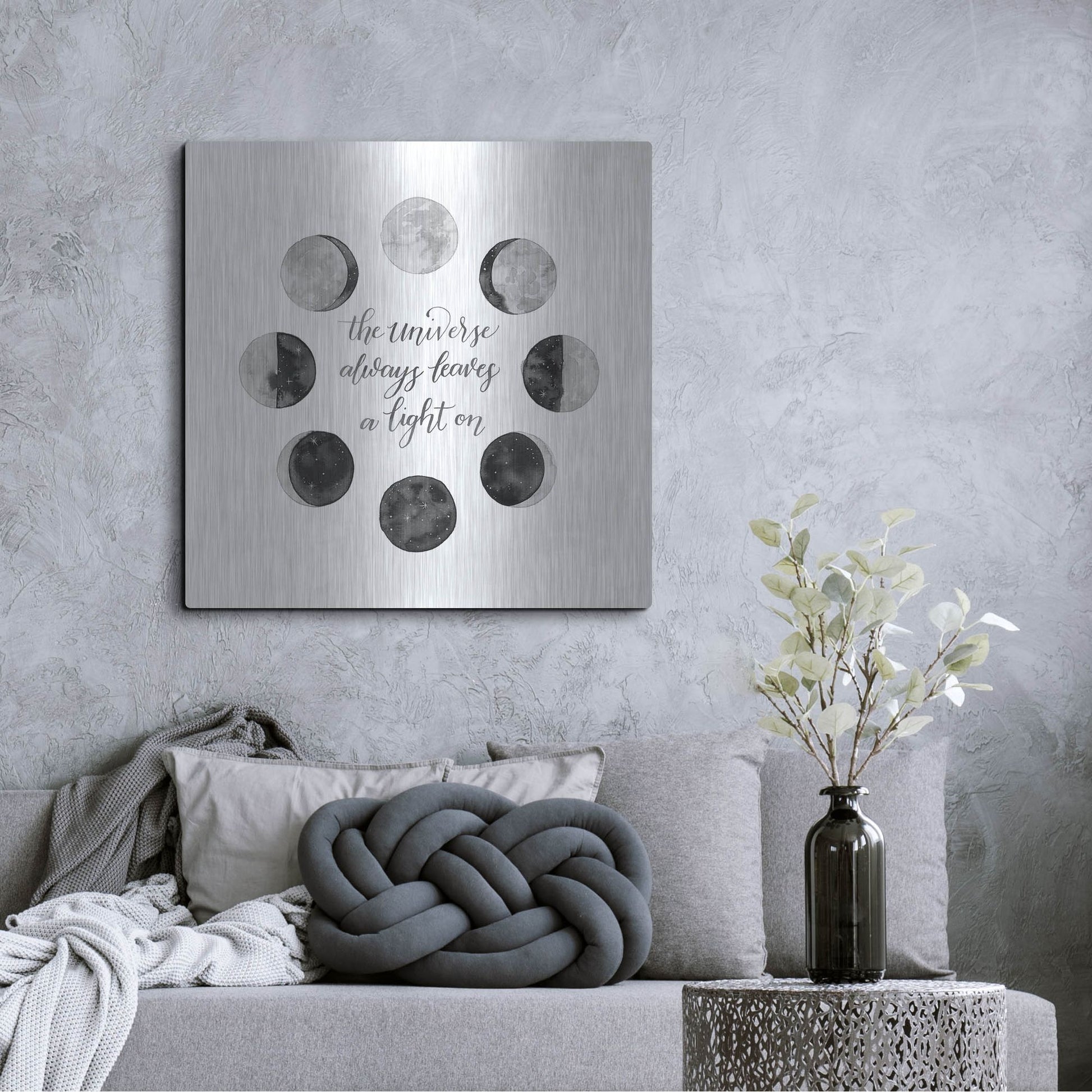 Luxe Metal Art 'Ode to the Moon I' by Grace Popp, Metal Wall Art,36x36