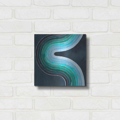 Luxe Metal Art 'Mid Century Current II' by Grace Popp, Metal Wall Art,12x12