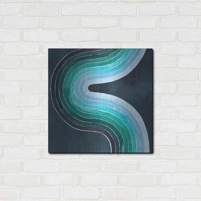 Luxe Metal Art 'Mid Century Current II' by Grace Popp, Metal Wall Art,24x24