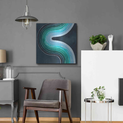 Luxe Metal Art 'Mid Century Current II' by Grace Popp, Metal Wall Art,24x24