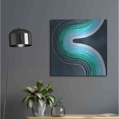 Luxe Metal Art 'Mid Century Current II' by Grace Popp, Metal Wall Art,24x24