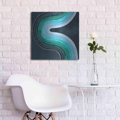 Luxe Metal Art 'Mid Century Current II' by Grace Popp, Metal Wall Art,24x24