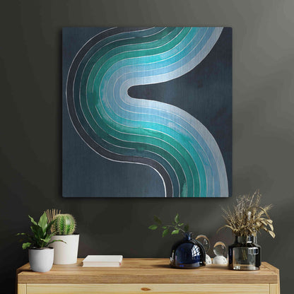 Luxe Metal Art 'Mid Century Current II' by Grace Popp, Metal Wall Art,24x24