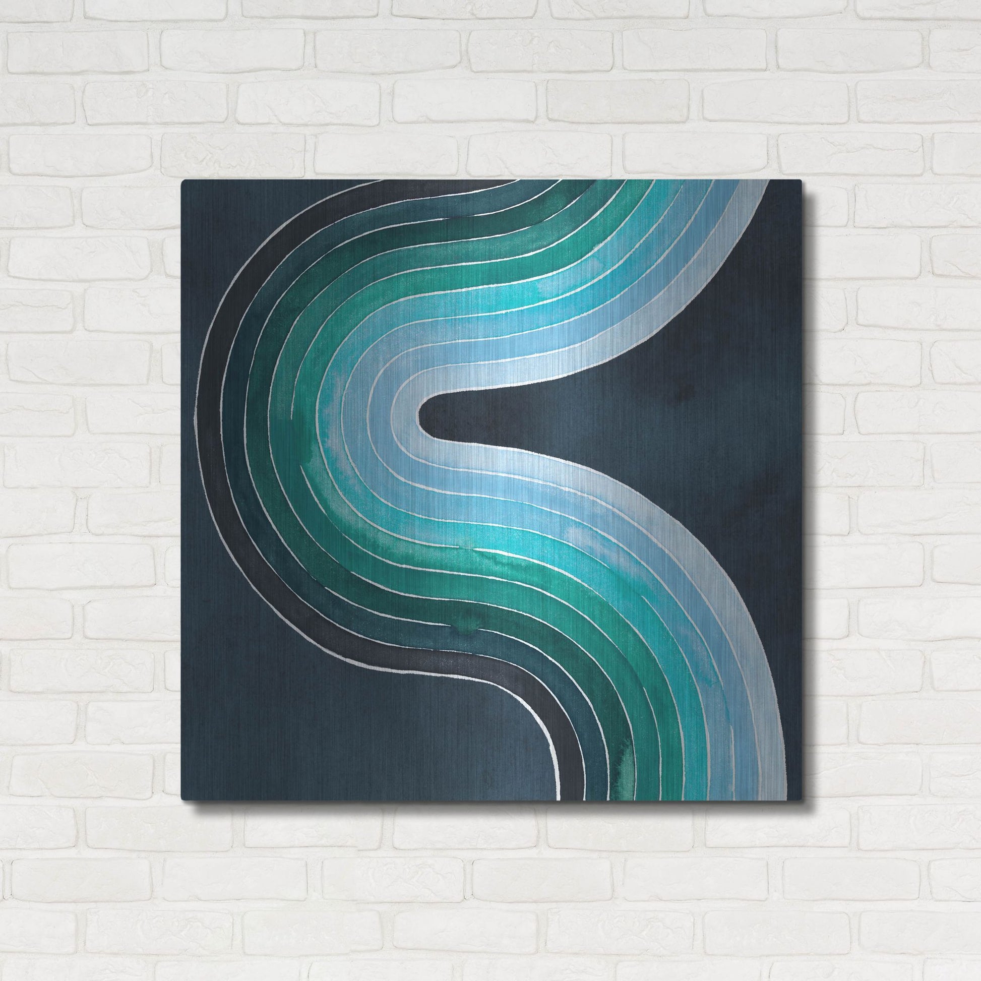 Luxe Metal Art 'Mid Century Current II' by Grace Popp, Metal Wall Art,36x36