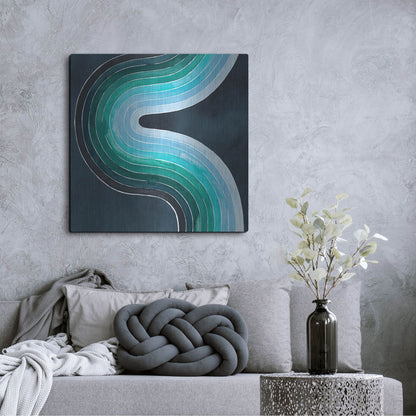 Luxe Metal Art 'Mid Century Current II' by Grace Popp, Metal Wall Art,36x36