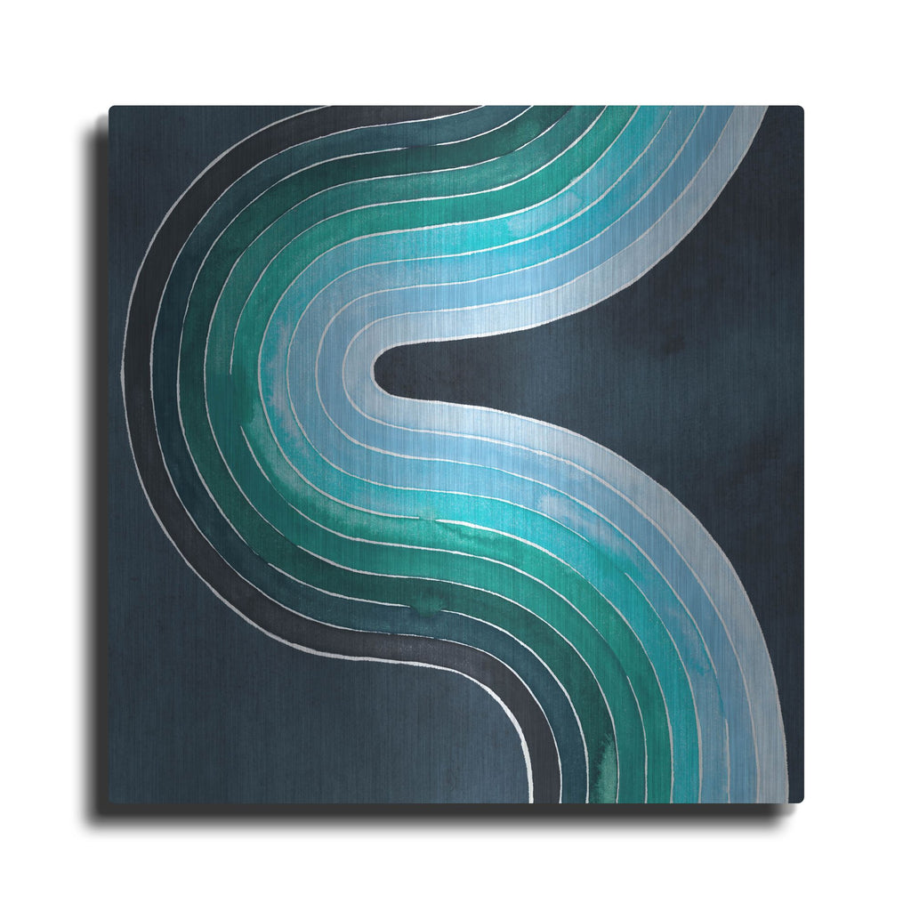 Luxe Metal Art 'Mid Century Current II' by Grace Popp, Metal Wall Art