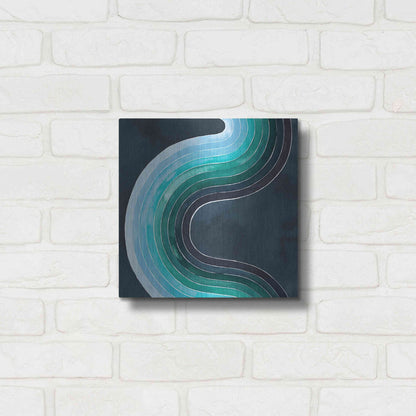Luxe Metal Art 'Mid Century Current I' by Grace Popp, Metal Wall Art,12x12