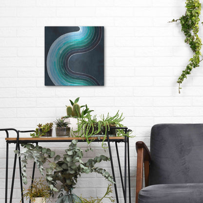 Luxe Metal Art 'Mid Century Current I' by Grace Popp, Metal Wall Art,12x12